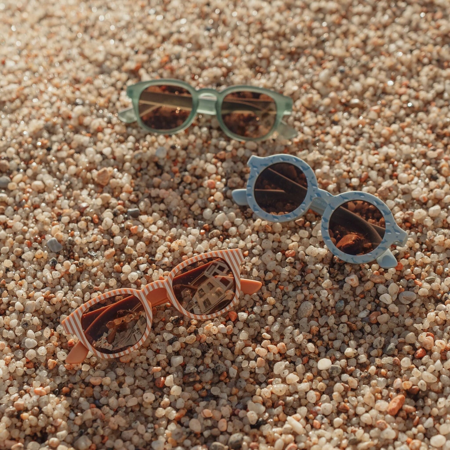 Sonnenbrille Braun Streifen Detail 8