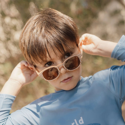 Sonnenbrille Braun Streifen Detail 6