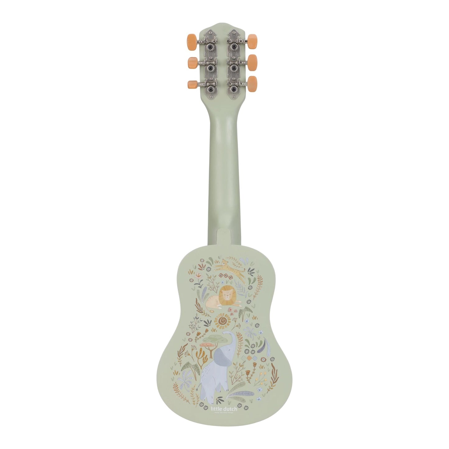 Little Dutch Holzgitarre Grün Safari Friends Vorderansicht Holz mit Saiten