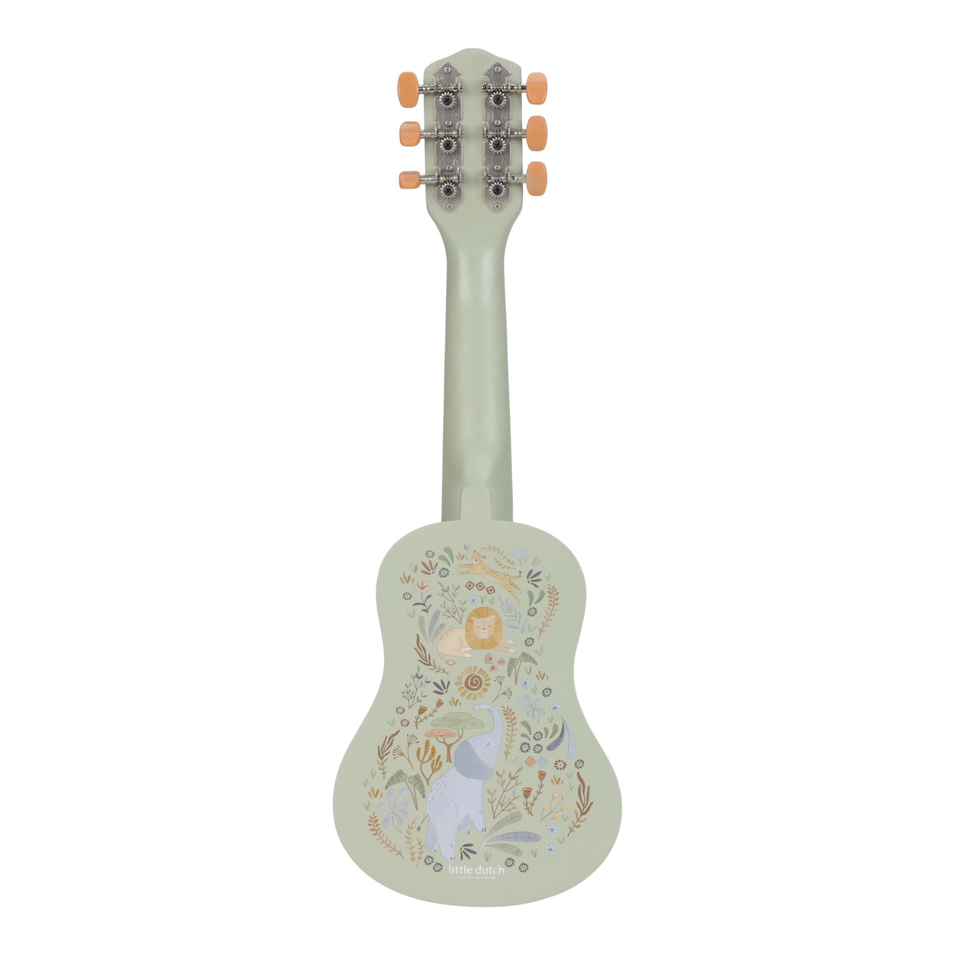 Little Dutch Holzgitarre Grün Safari Friends Vorderansicht Holz mit Saiten
