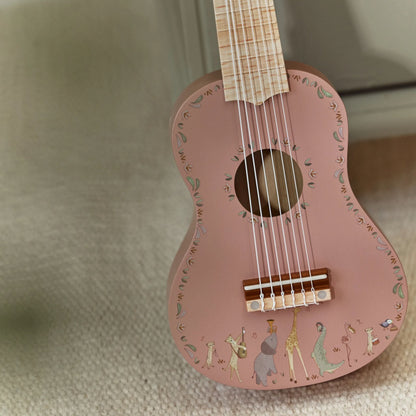 Little Dutch Holzgitarre Rosa Safari Friends Rückansicht