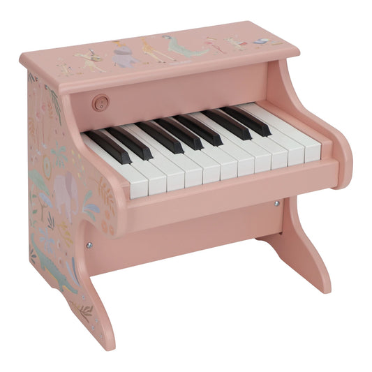 Little Dutch Holzklavier Rosa Safari Friends Vorderansicht mit Klangstäben