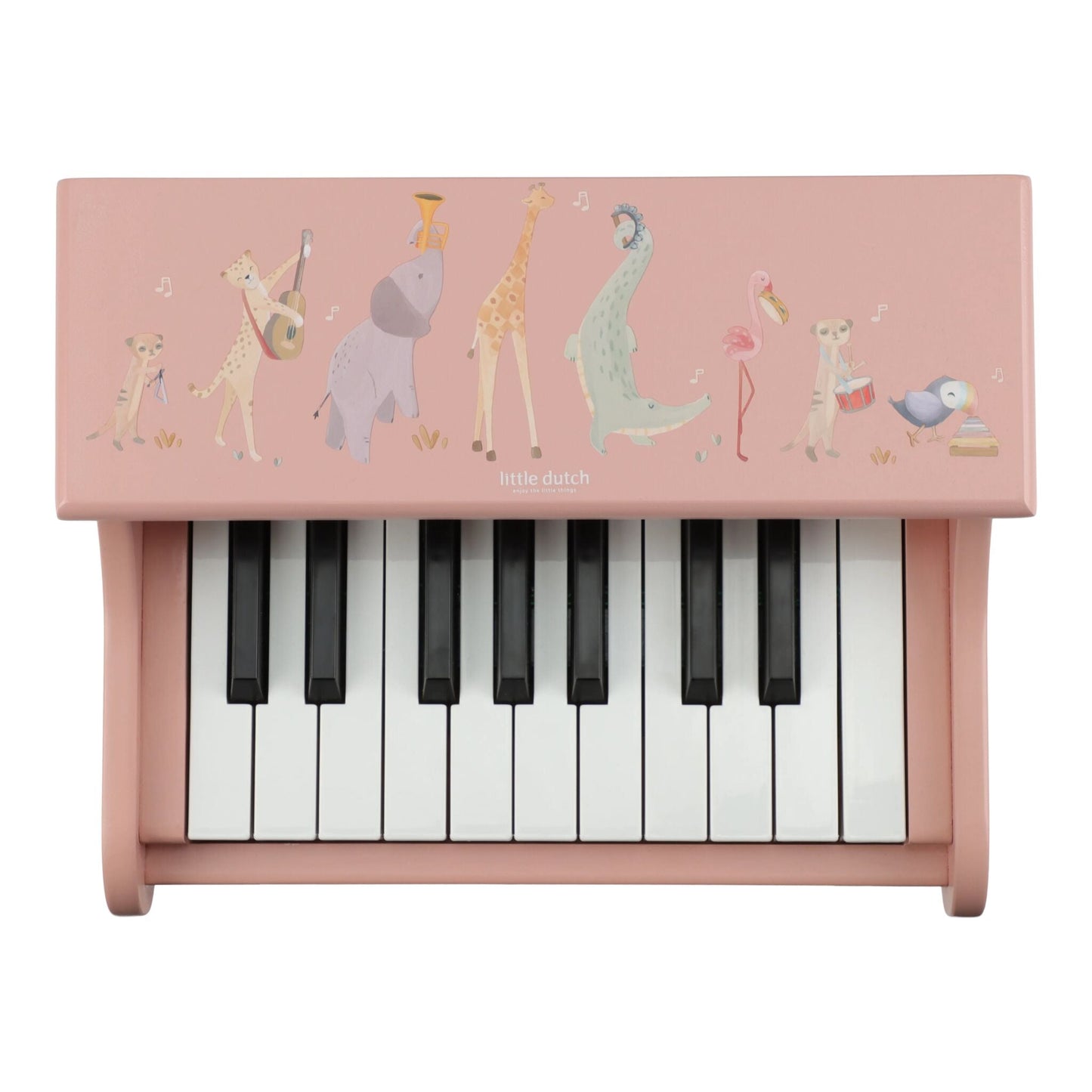 Little Dutch Holzklavier Rosa Safari Friends Korpus mit Safari Tiermotiv