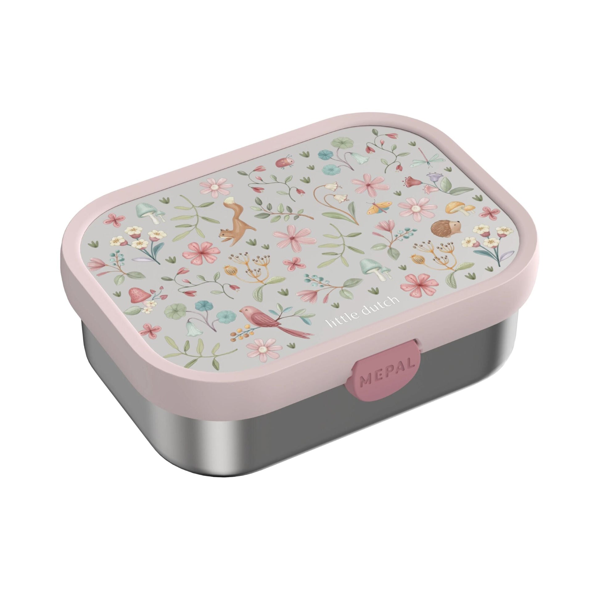 Mepal Edelstahl Bento Brotdose Fairy Wonders Blau, Studio Ansicht 750 ml mit Bento Einsatz und Snackgabel