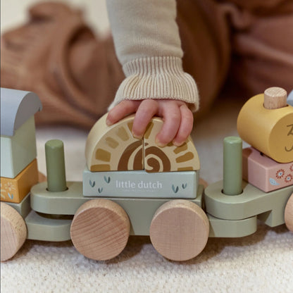 Little Dutch Holzblockzug Grün Safari Friends – Bild 6