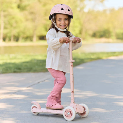 Little Dutch Roller und Helm Set Pink Blümchen für Kinder ab 3 Jahren