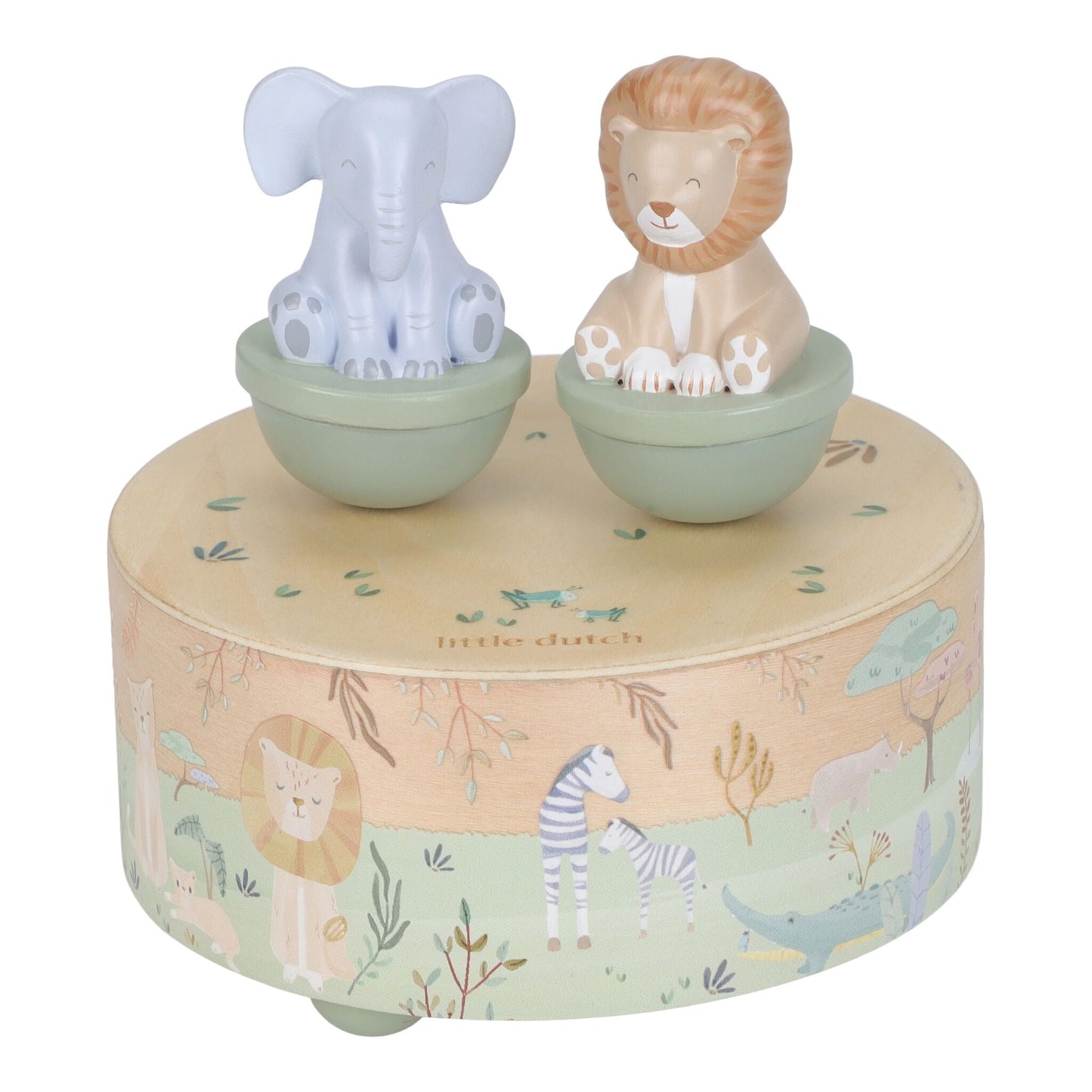 Little Dutch Spieluhr aus Holz Grün Safari Friends – Bild 1