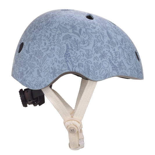 Little Dutch Kinderhelm Blau Hellblau mit Safari Tieren seitliche Studio Ansicht