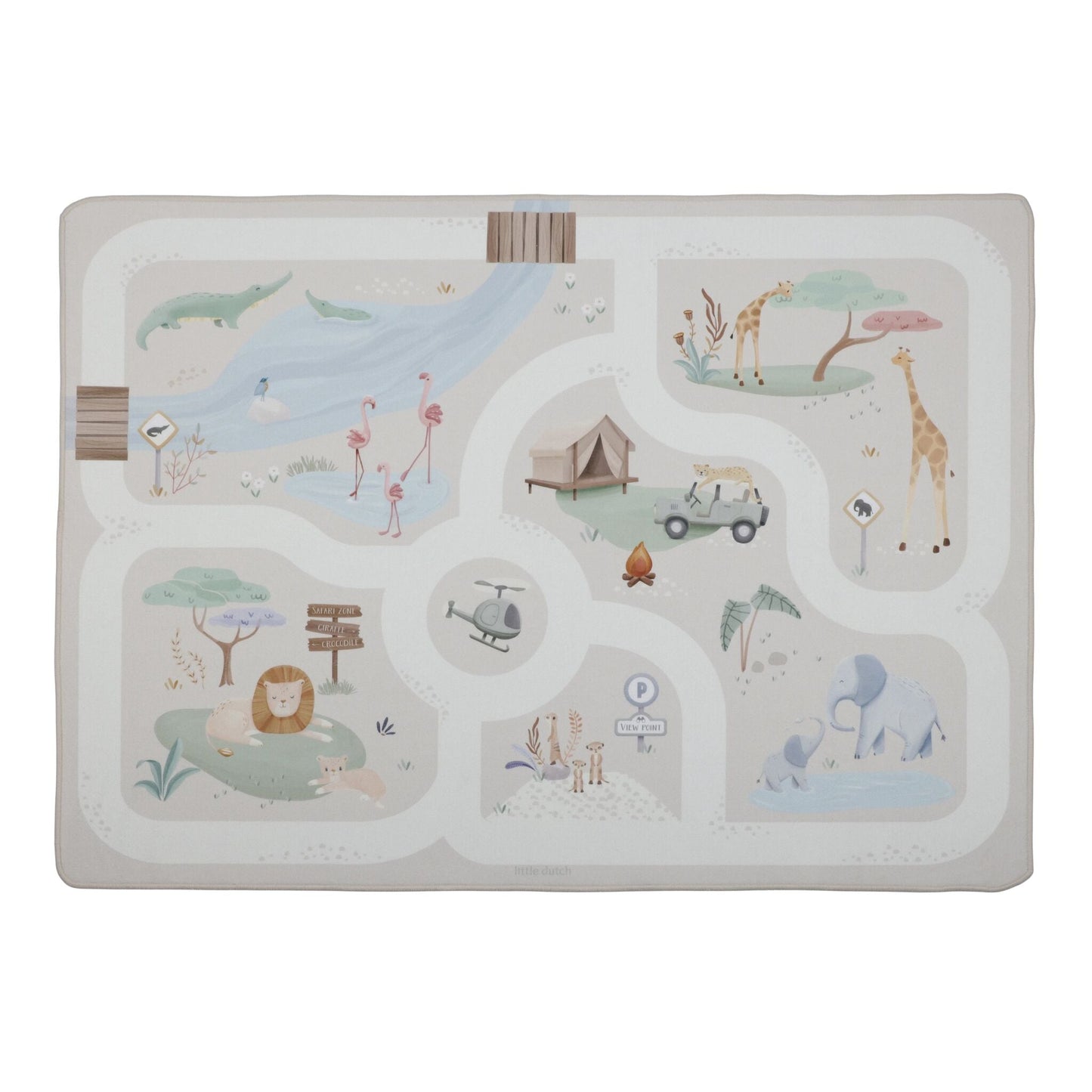 Little Dutch Autospielmatte Safari Friends Beige – Bild 1