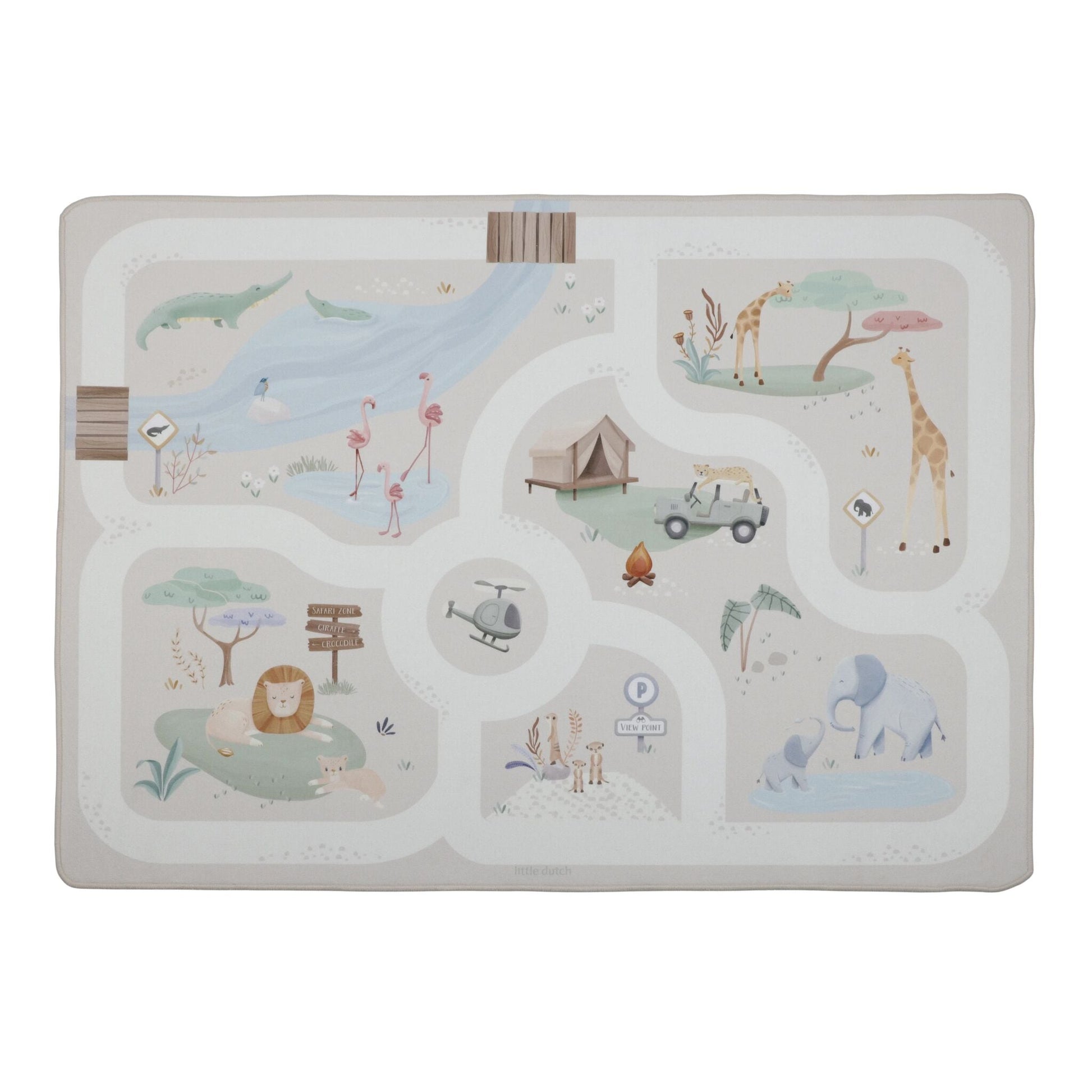 Little Dutch Autospielmatte Safari Friends Beige – Bild 1