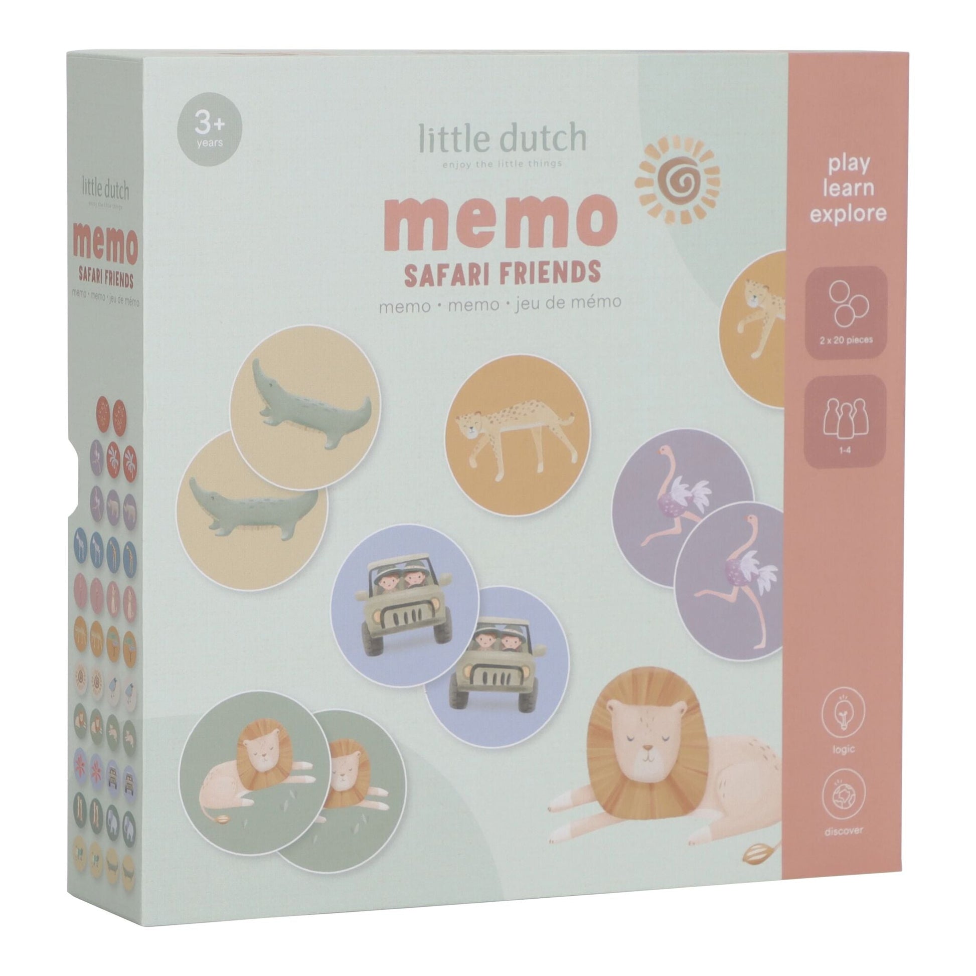 Little Dutch Memo Spiel Safari Friends – Bild 1