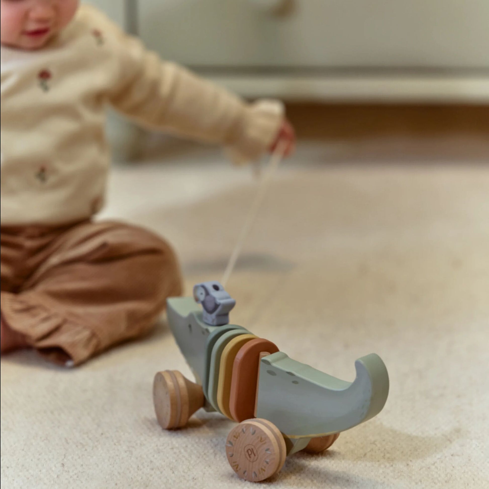 Little Dutch Zugtier aus Holz Grün Safari Friends – Detailansicht 4