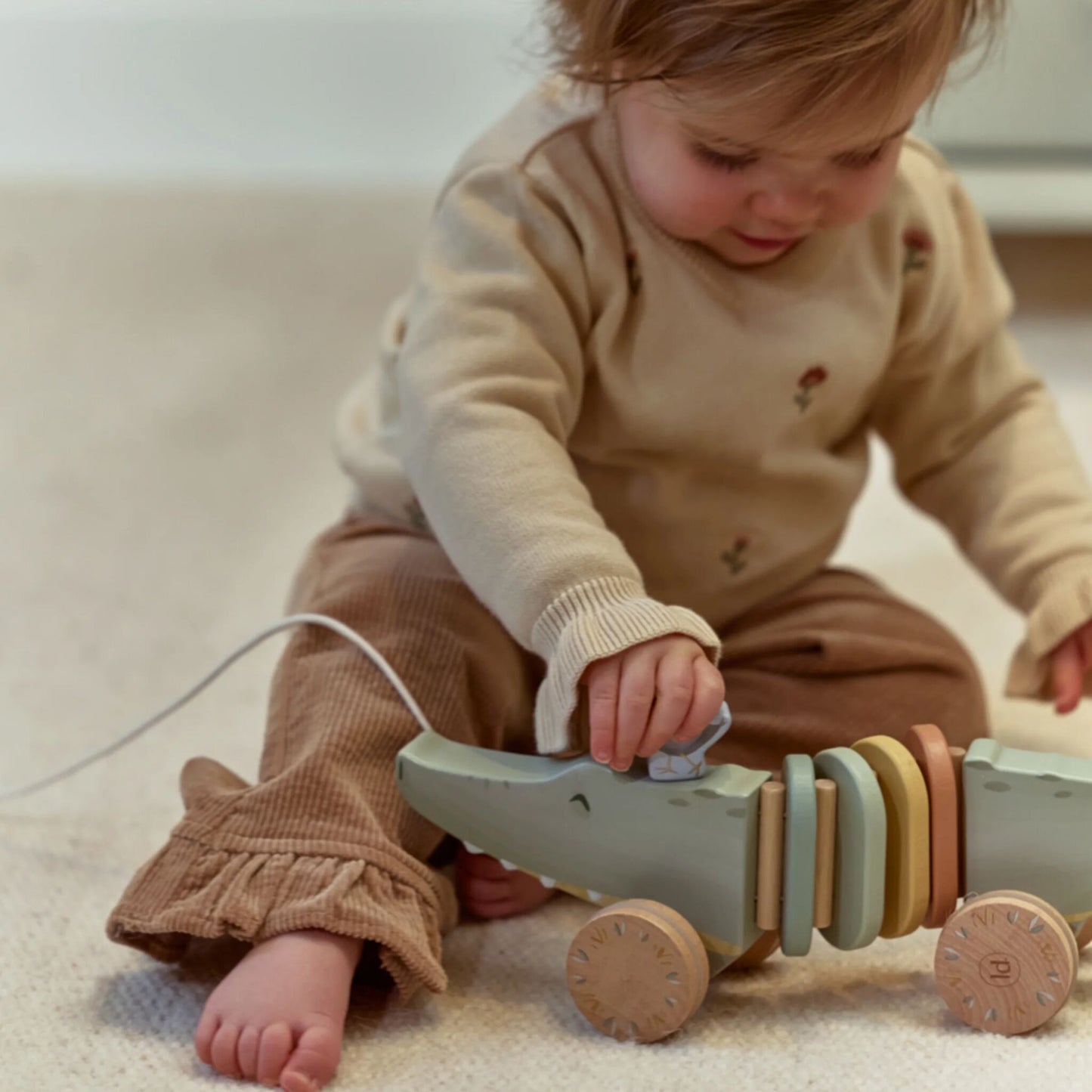 Little Dutch Zugtier aus Holz Grün Safari Friends – Detailansicht 2