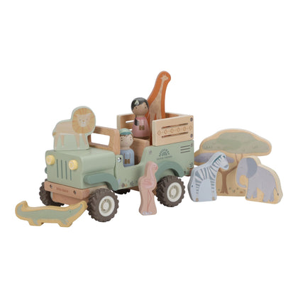 Little Dutch Safariauto aus Holz mit Tieren Grün Safari Friends