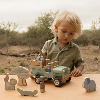 Little Dutch Safariauto aus Holz mit Tieren Grün Safari Friends – Bild 4