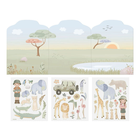 Little Dutch Wiederverwendbares Stickerbuch Jim und Rosa Safari Friends – Seitenansicht