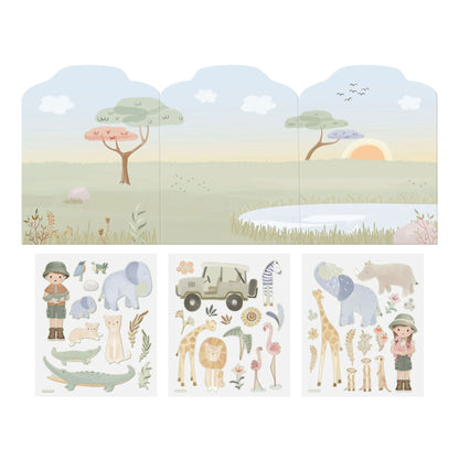 Little Dutch Wiederverwendbares Stickerbuch Jim und Rosa Safari Friends – Seitenansicht