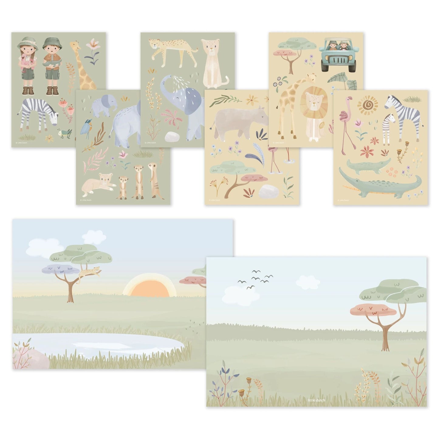 Little Dutch Aufkleberset Jim und Rosa Safari Friends – Seitenansicht
