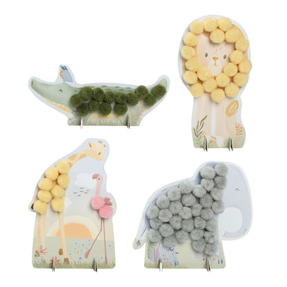 Little Dutch Bastelset Pompons Safari Friends – Detailansicht 2