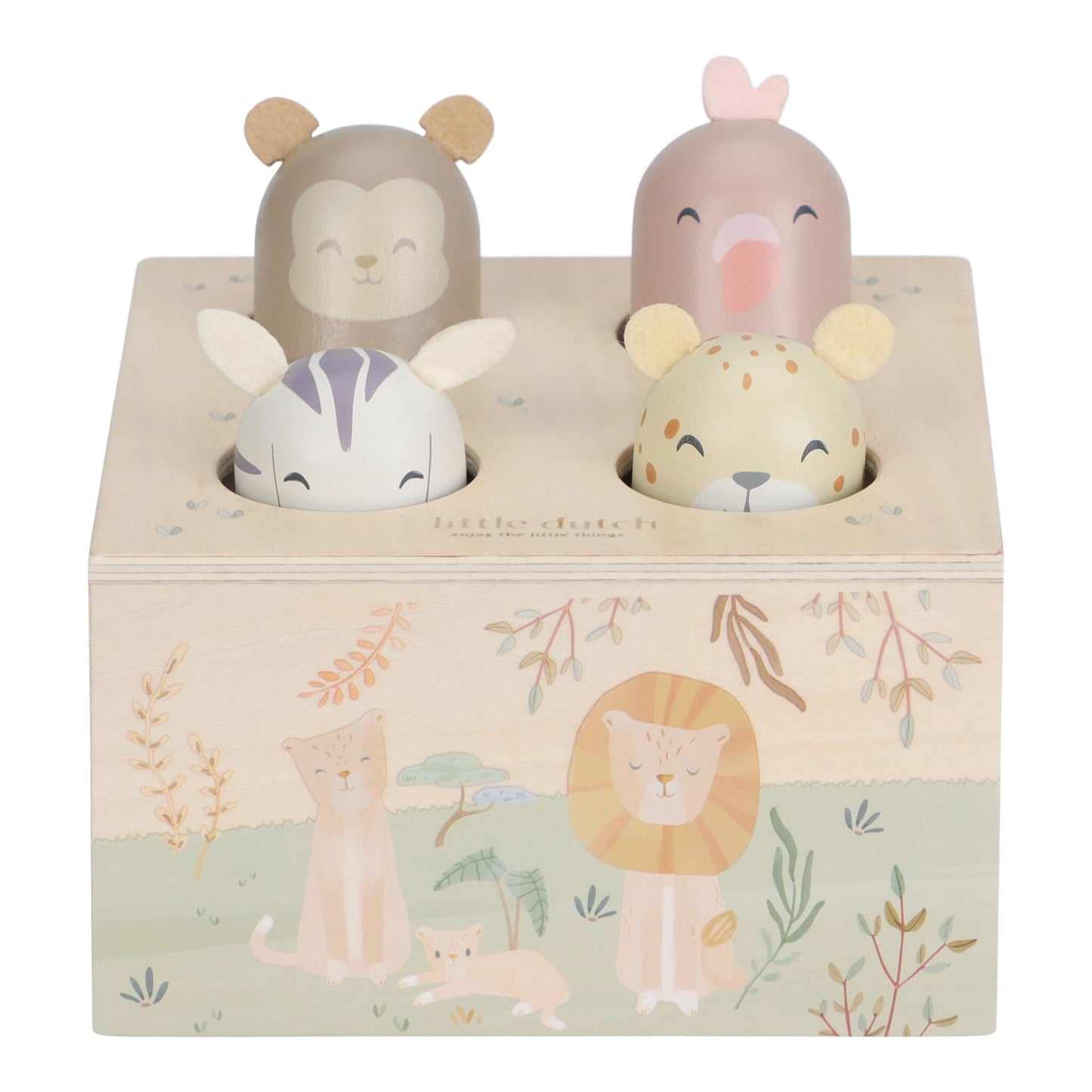 Little Dutch Pop up Holzspielzeug Grün Safari Friends – Bild 1