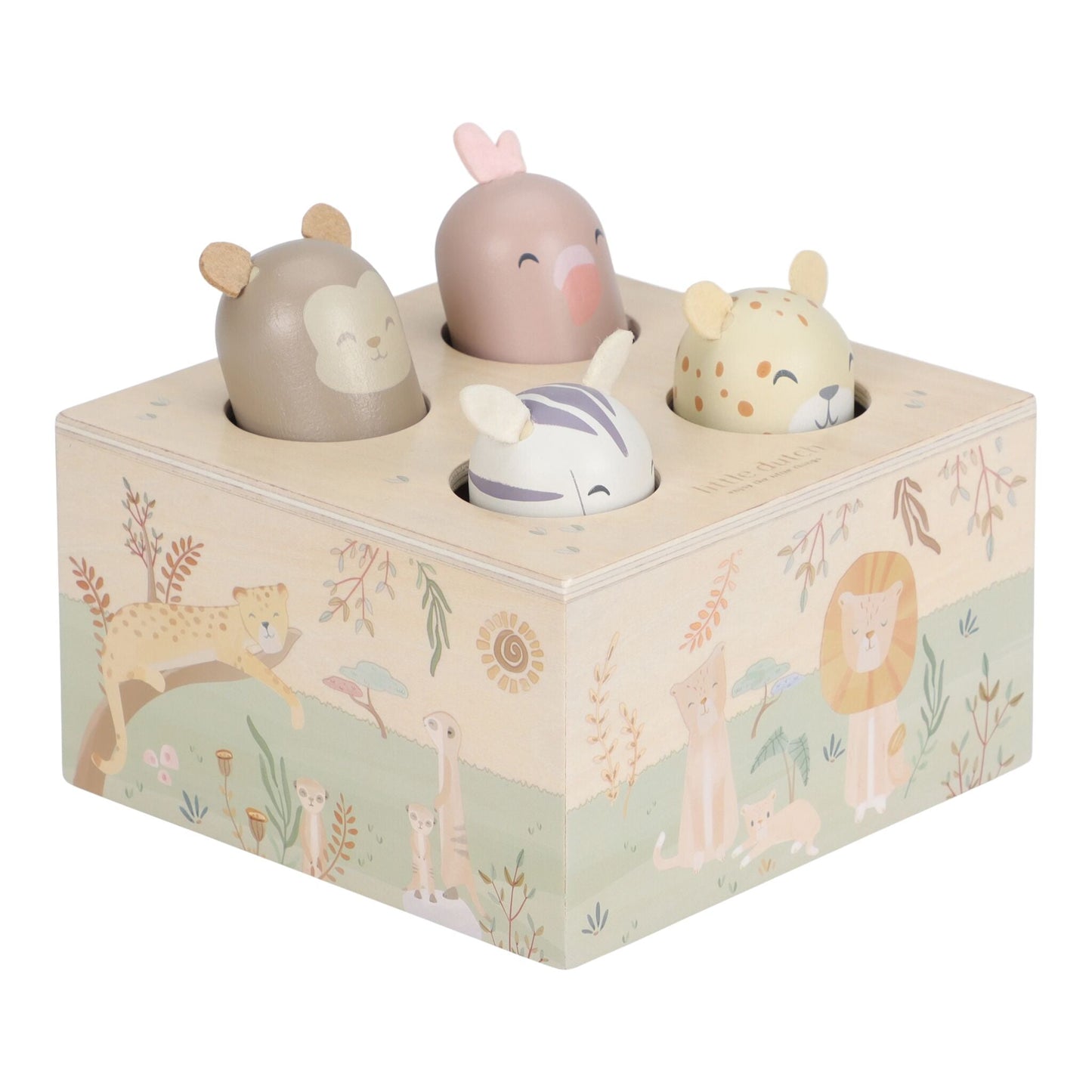Little Dutch Pop up Holzspielzeug Grün Safari Friends – Bild 5
