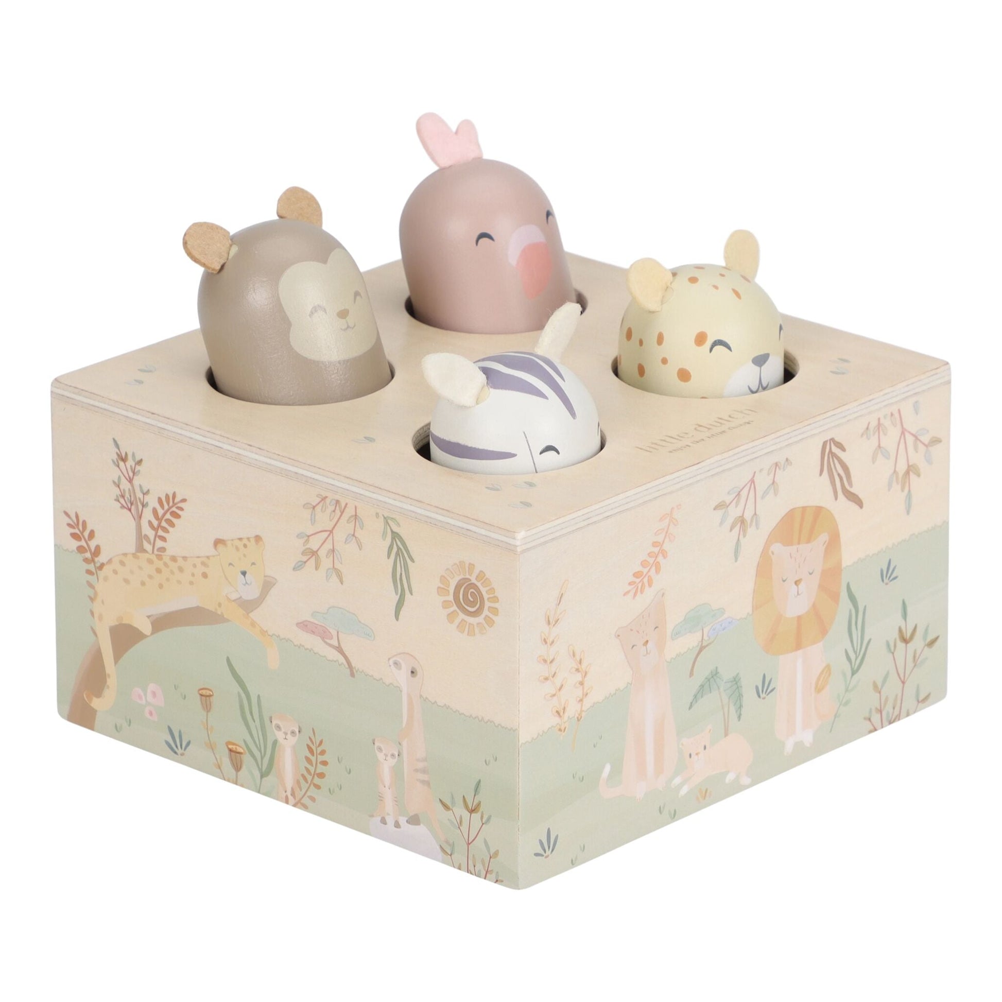 Little Dutch Pop up Holzspielzeug Grün Safari Friends – Bild 5