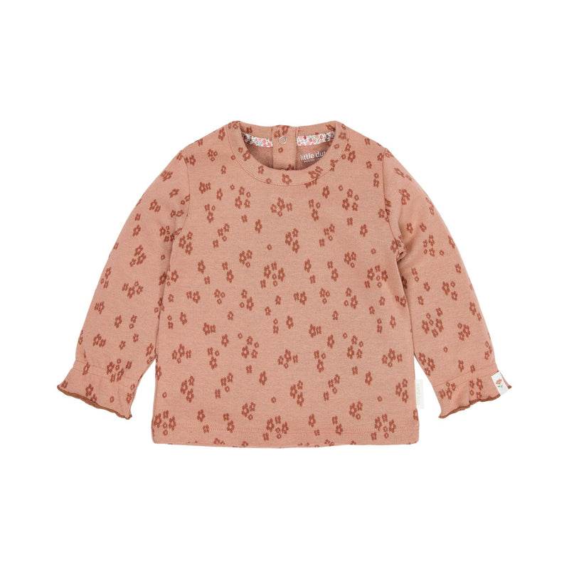 Langarmshirt mit rosa Blumendruck