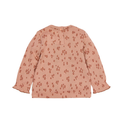 Langarmshirt mit rosa Blumendruck