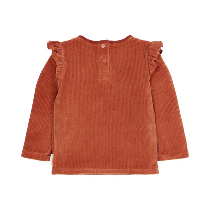 Langarmshirt in Rosa mit Rüschen Little Dutch Detail