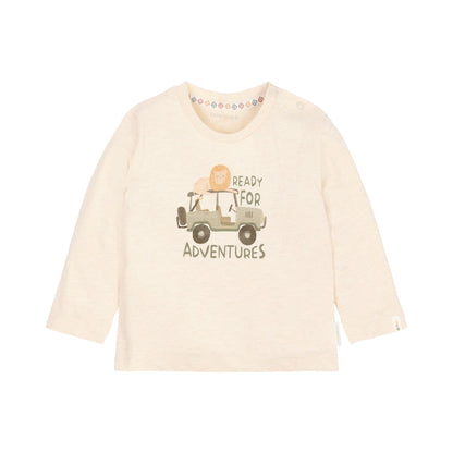 Beiges Langarmshirt mit Safari-Auto
