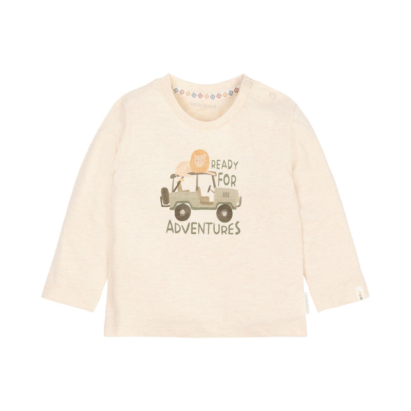 Beiges Langarmshirt mit Safari-Auto