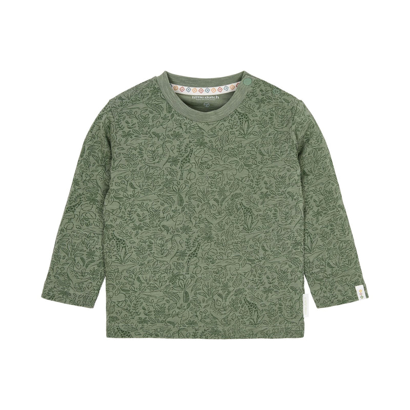 Langarmshirt Grün mit Aufdruck Little Dutch