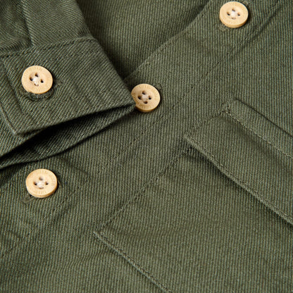 Overshirt Grün mit Safari-Stickerei