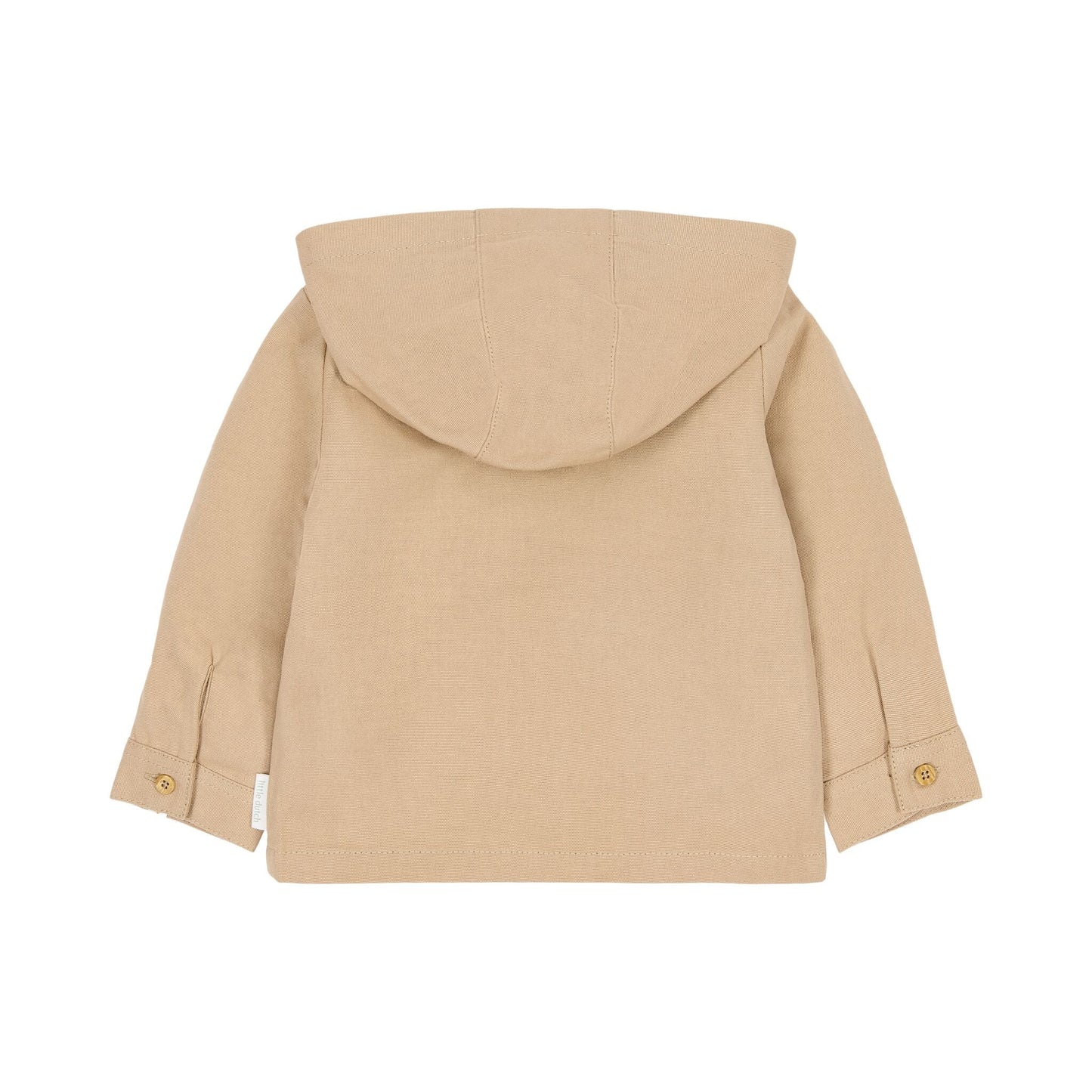 Overshirt Beige mit Kapuze Little Dutch Detail