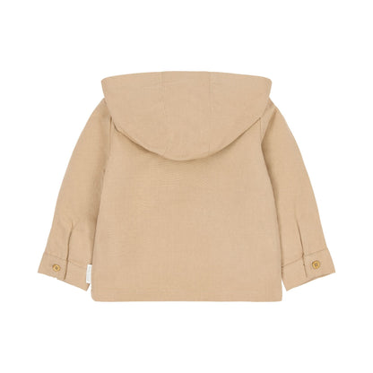 Overshirt Beige mit Kapuze Little Dutch Detail