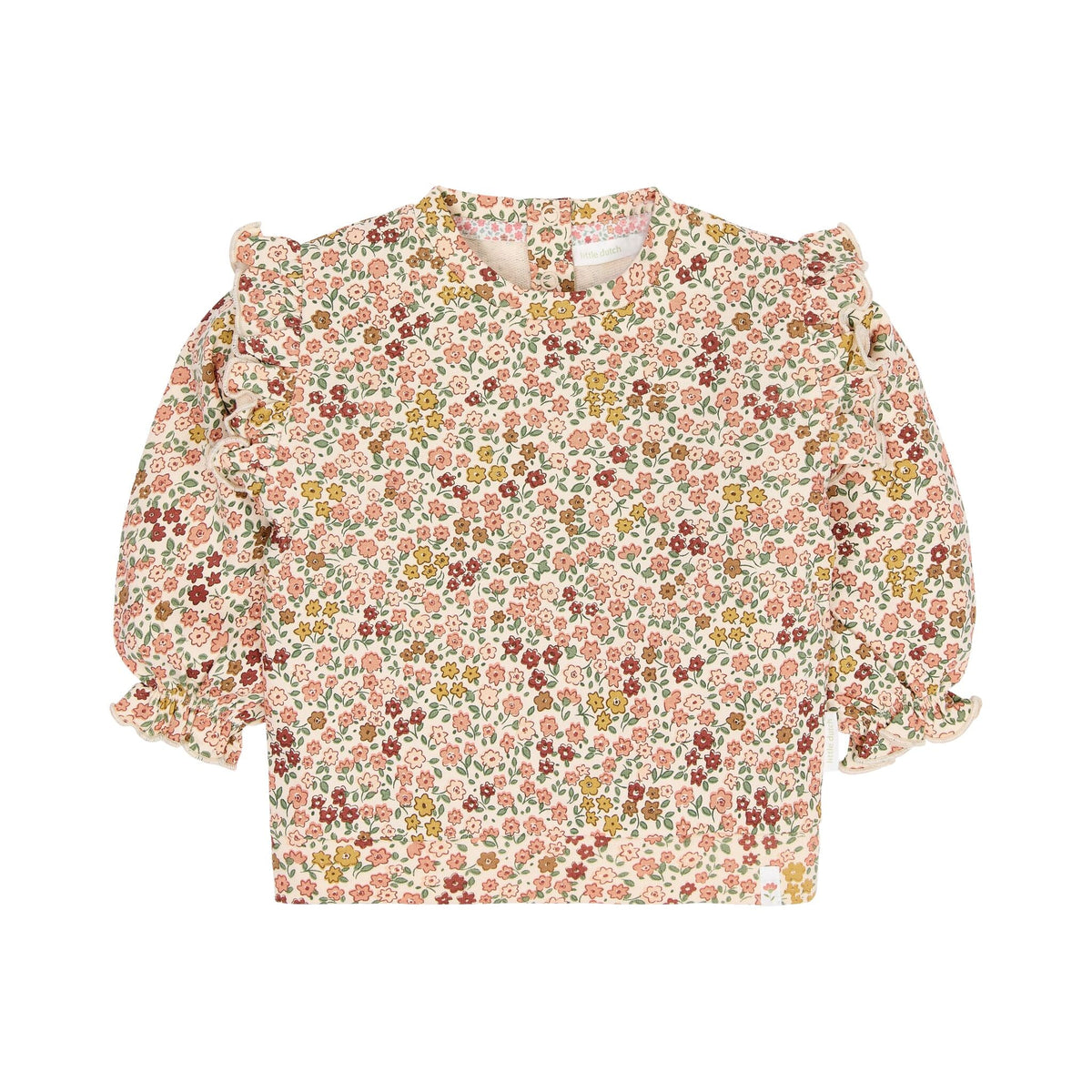 Pullover Rosa Blumendruck mit Rüschen