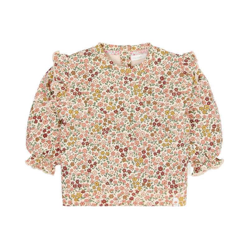 Pullover Rosa Blumendruck mit Rüschen