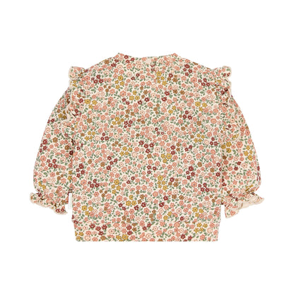 Pullover Rosa Blumendruck mit Rüschen
