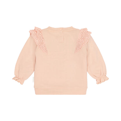 Pullover Rosa mit Rüschen Little Dutch Detail