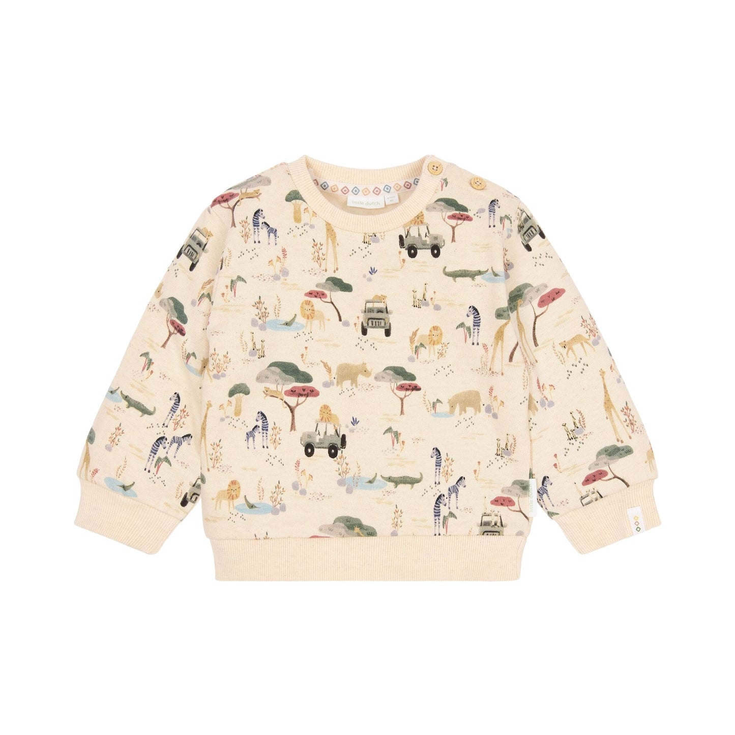 Pullover Beige mit Safari-Print