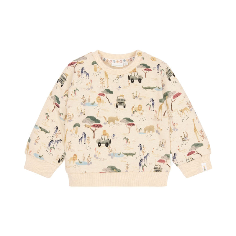 Pullover Beige mit Safari-Print