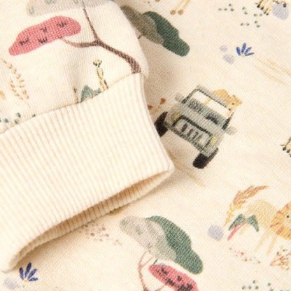 Pullover Beige mit Safari-Print