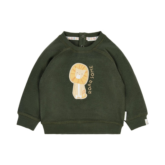 Pullover Grün mit Animal Print Little Dutch