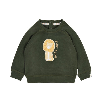 Pullover Grün mit Animal Print Little Dutch