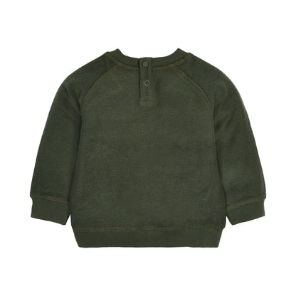Pullover Grün mit Animal Print Little Dutch Detail
