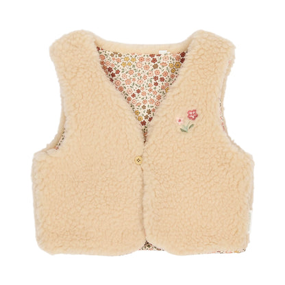 Teddy-Weste Beige