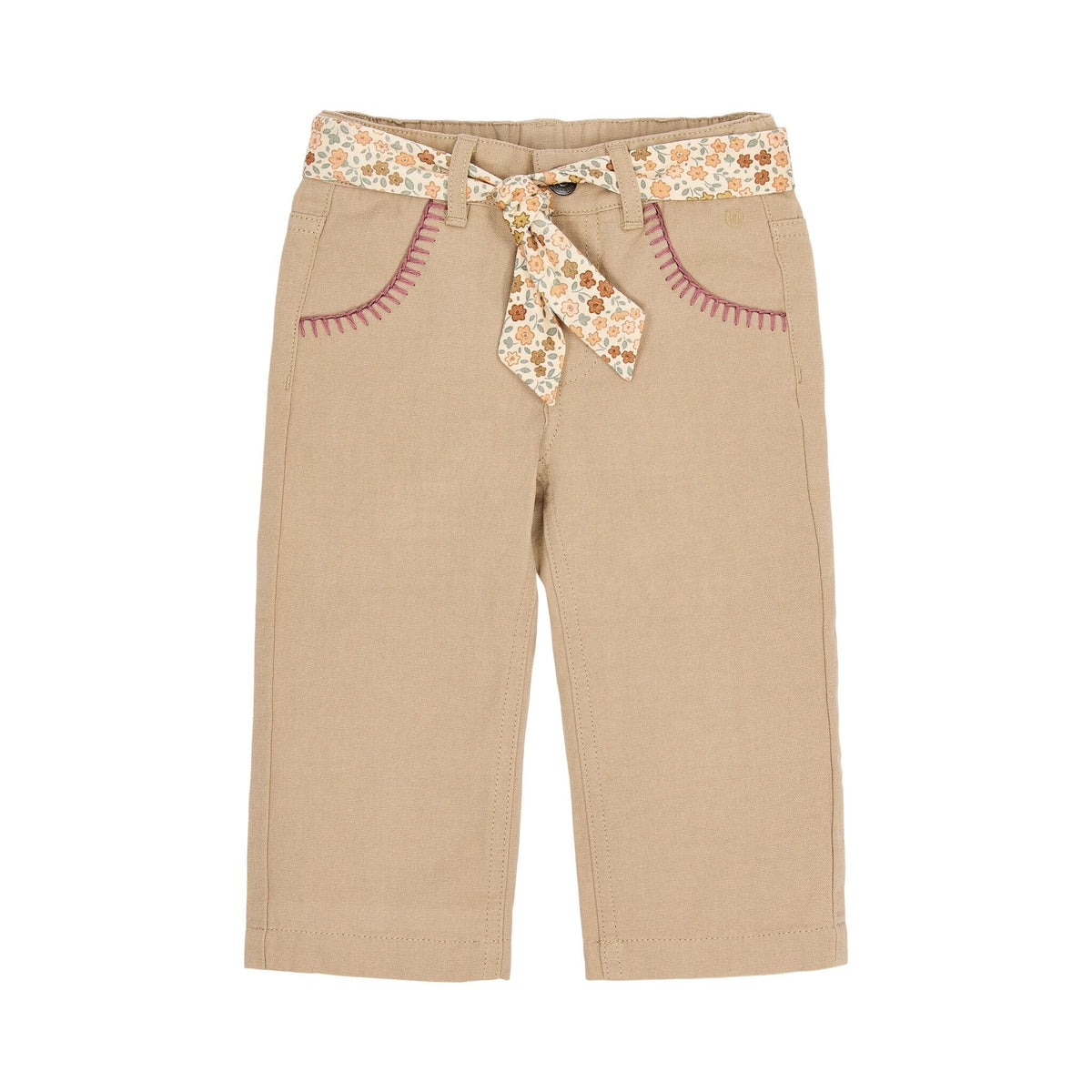 Beige Hose mit Blumengürtel Little Dutch