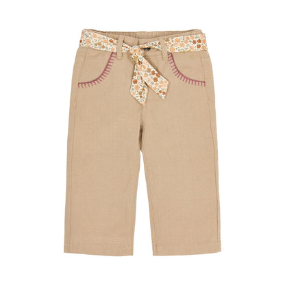 Beige Hose mit Blumengürtel Little Dutch