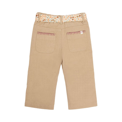 Beige Hose mit Blumengürtel Little Dutch Detail