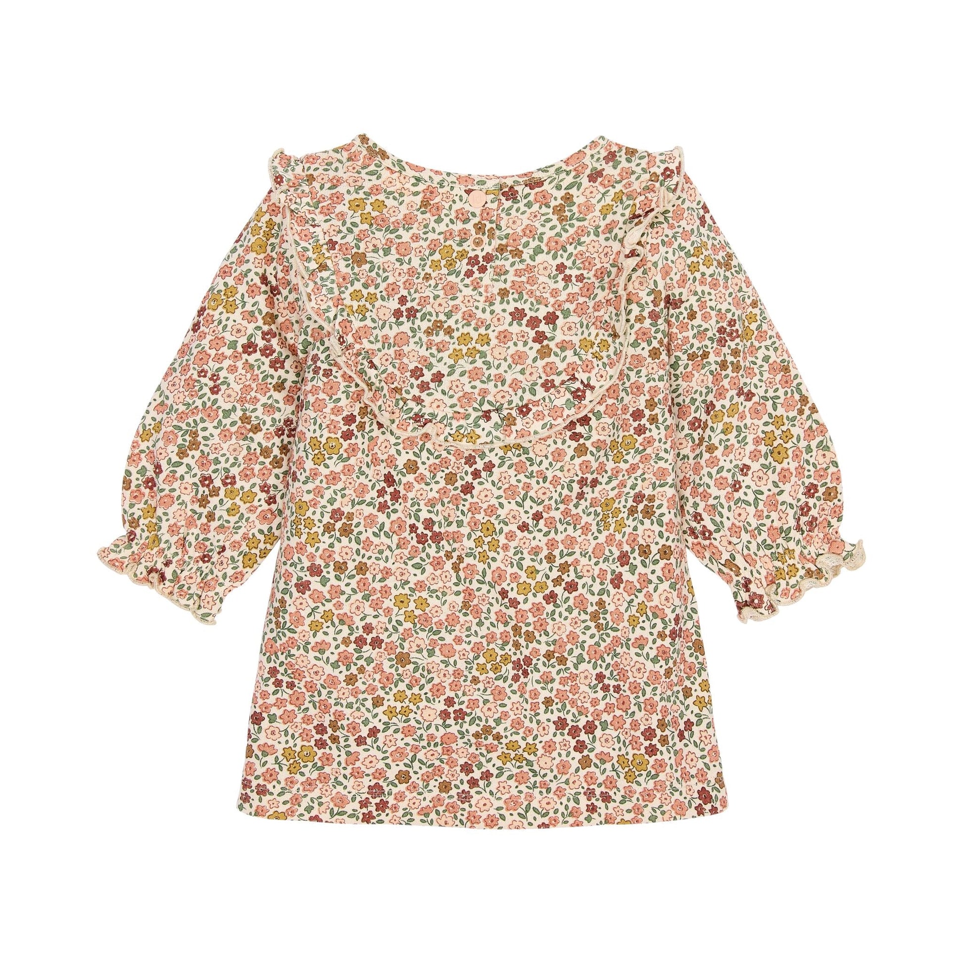 Kleid mit langen Ärmeln Rosa Blumendruck Little Dutch Detail